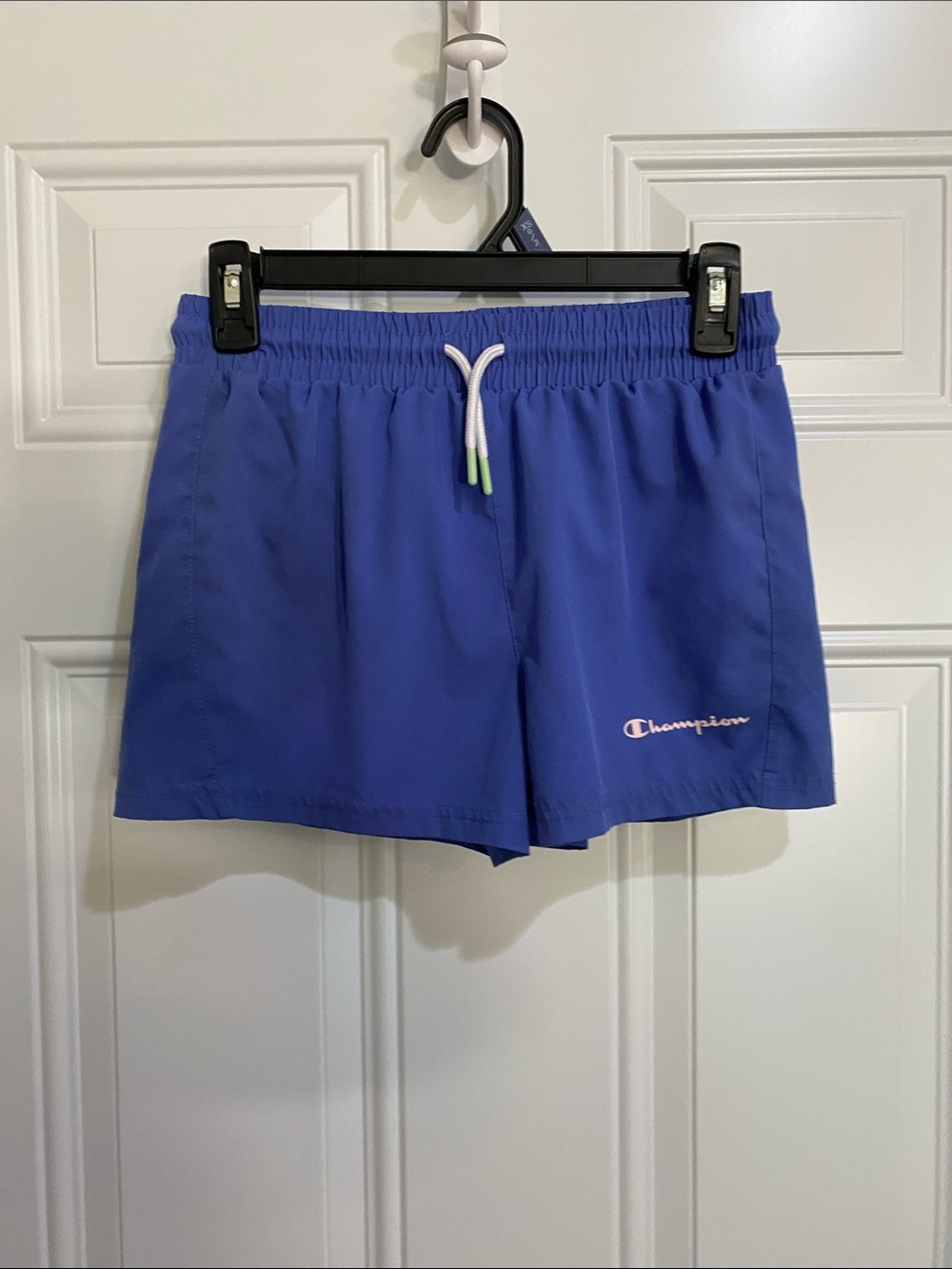 Champion Blue Athletic Shorts with White Drawstring
